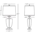 thumbnail image 2 of Elegant Clear Crystal Accent Lamp with Silver Plate Accents & Cafe Dupioni Silk Shade | Medium E26 Socket | Dimmable Table Lamp, 2 of 2