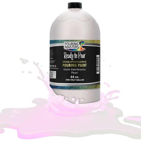 Pouring Masters Violet Interference Pearl Special Effects Pouring Paint - Half Gallon Bottle - Acrylic Ready to Pour Pre-Mixed Water Based for Canvas, Wood, Paper, Crafts, Tile, Rocks and More