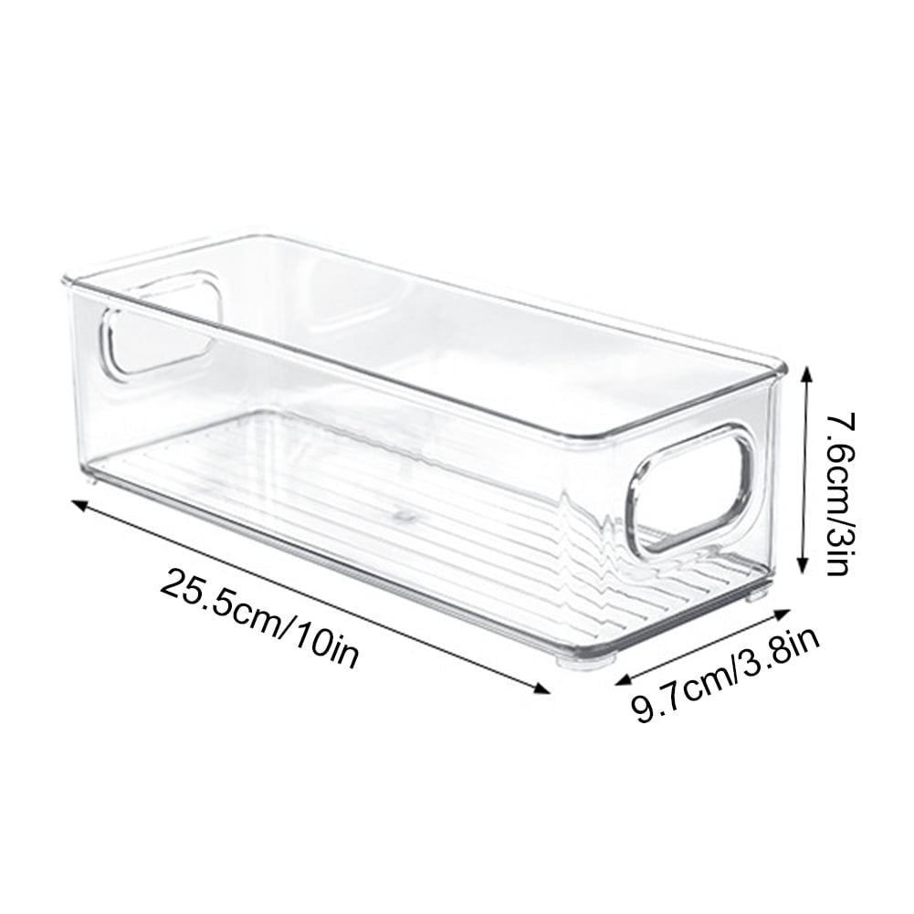 Clear Plastic Pantry Organizer Bins, for Refrigerator, Fridge,