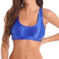 thumbnail image 2 of Chaleco brillante con cuello en U para mujer, camiseta sin mangas, camisetas de Yoga, Tops de traje de baño para mujer, Top corto sin mangas de Color sólido para gimnasio y Fitness, 2 of 5