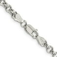 thumbnail image 6 of 925 Sterling Silver 4.25mm Semi-solid Rolo Chain Bracelet for Women 7", 6 of 6