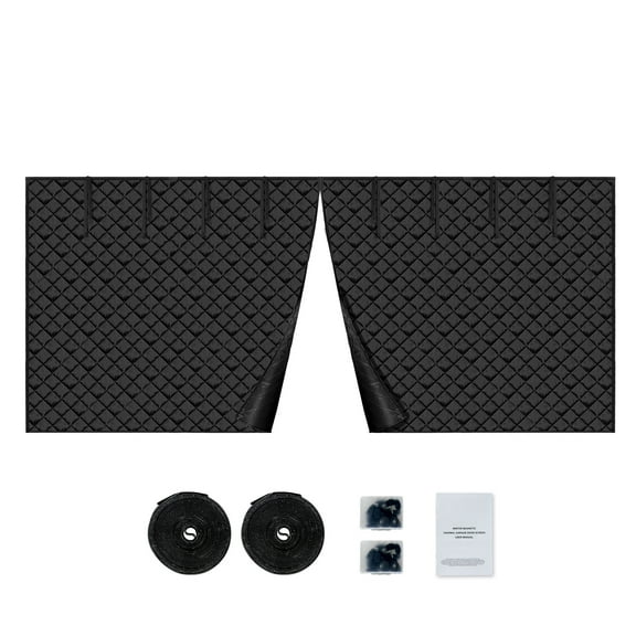 KFFKFF Winter Garage Door Screen 18.3 x 7.15 FT, Thermal Insulation Curtain Kit, Magnetic, Crafted from Durable 300D Oxford Fabric with a Weighted Bottom, Simplified Installation for Garage
