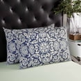 thumbnail image 4 of Blue Boho Flower Throw Pillow Cover 20 x 26 Inch Decorative Pillow Cover Country Vintage Tribal Ethnic Motifs Lumbar Pillowcase Seasonal Rectangle Cushion Case for Couch Sofa Bed Living Room, 4 of 7