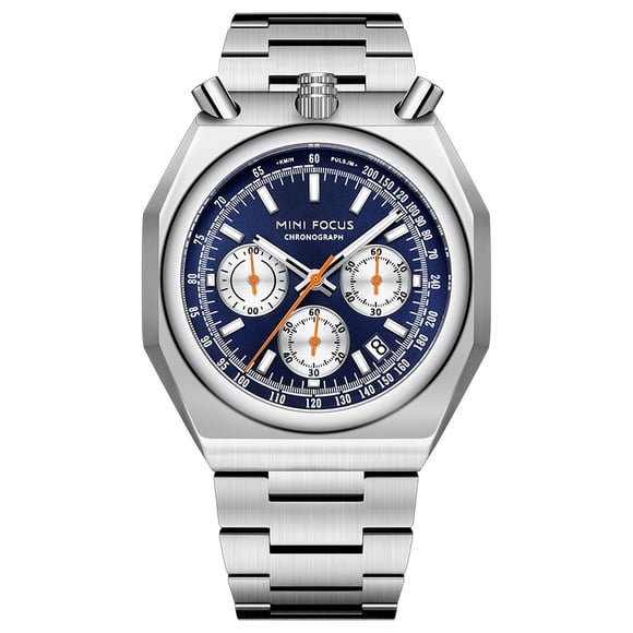 MINI FOCUS Luxury Men Quartz Watch Waterproof Stainless Steel Band Luminous Hands Business Classic Wristwatch