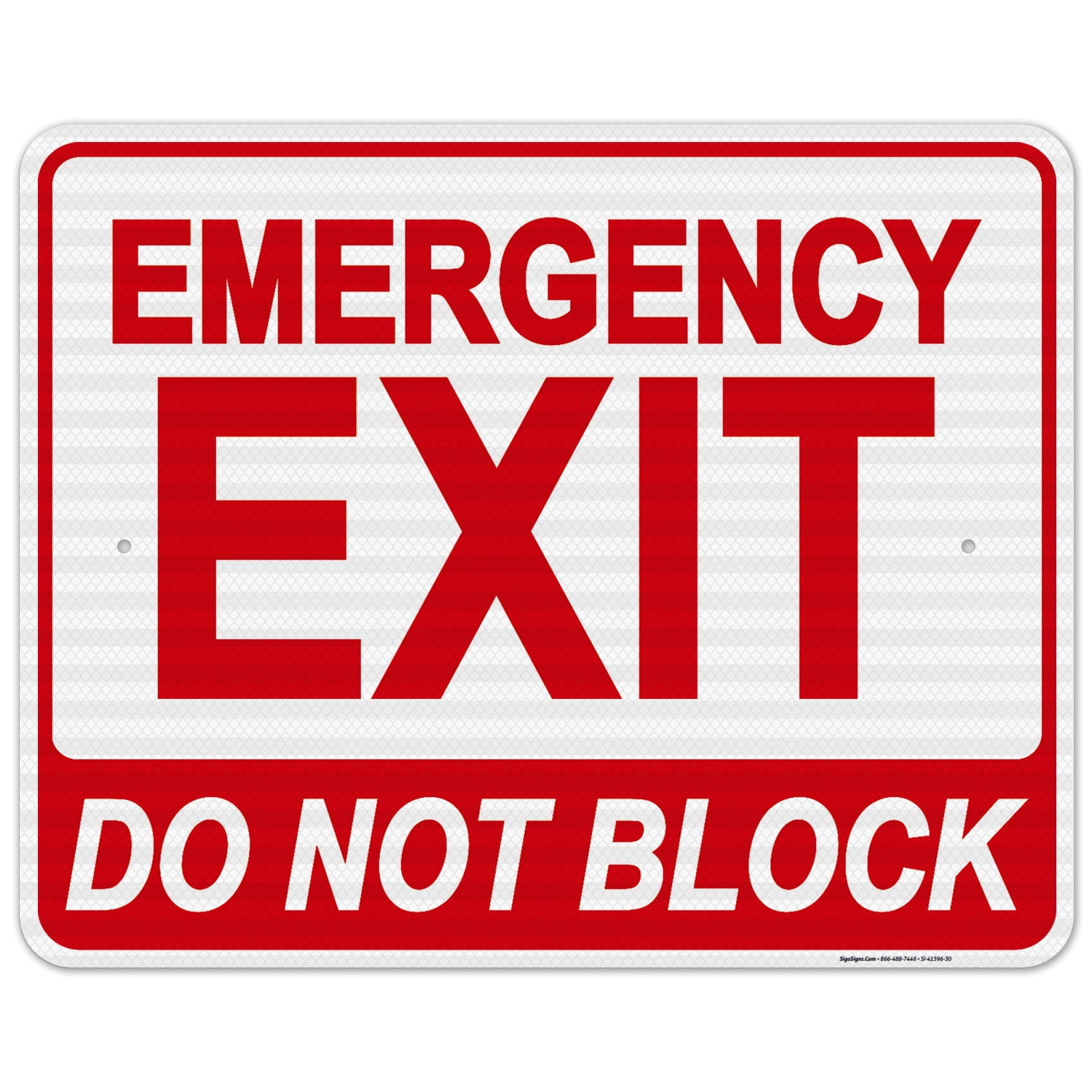 Emergency Exit, Do Not Block Sign,