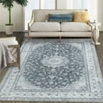 thumbnail image 2 of GlowSol 5 by 7 Vintage Persian Area Rug Machine Washable Rug Stain & Water Resistant Non-Shedding Distressed Floral Area Rug, Black Gray, 2 of 7