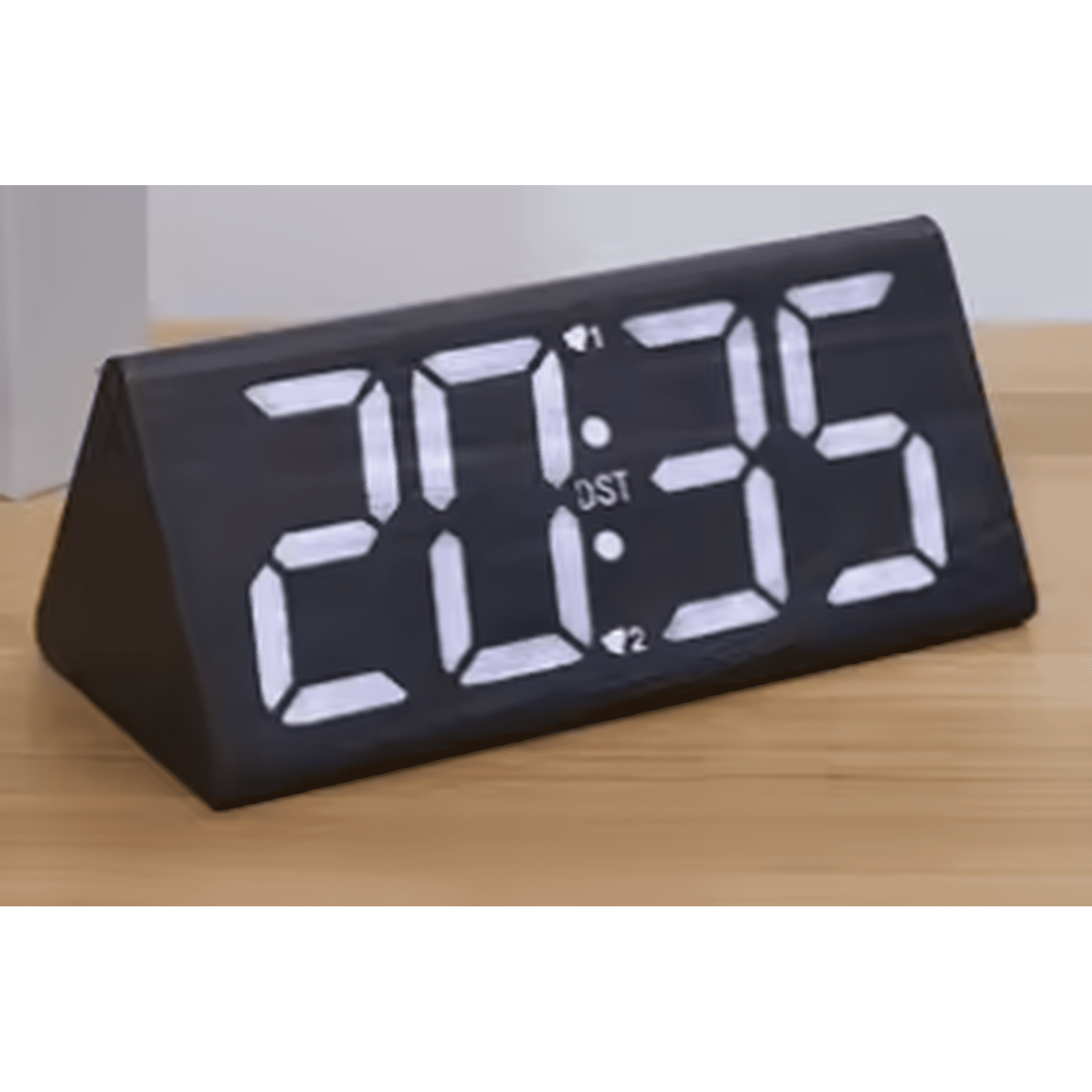 Wooden Digital Alarm Clock for Bedrooms Desk with Large Numbers, USB Port, Loud Alarm, Adjustable Volume, Dimmer, DST
