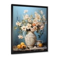 thumbnail image 2 of Designart "White Floral Rococo Pottery" Geometric Framed Wall Art - Bohemian White Boho Pottery Hallway Framed Wall Art Decor, 2 of 6