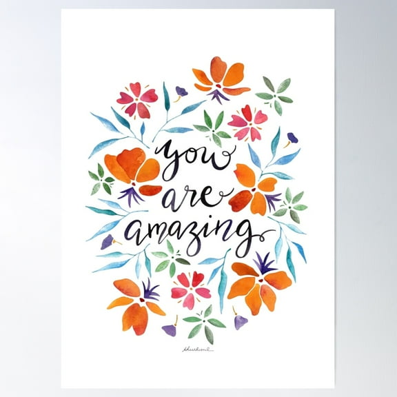 You Are Amazing Poster Wall Art, Modern Wall Decor For Living Room Bedroom, 8x12 UNFRAMED