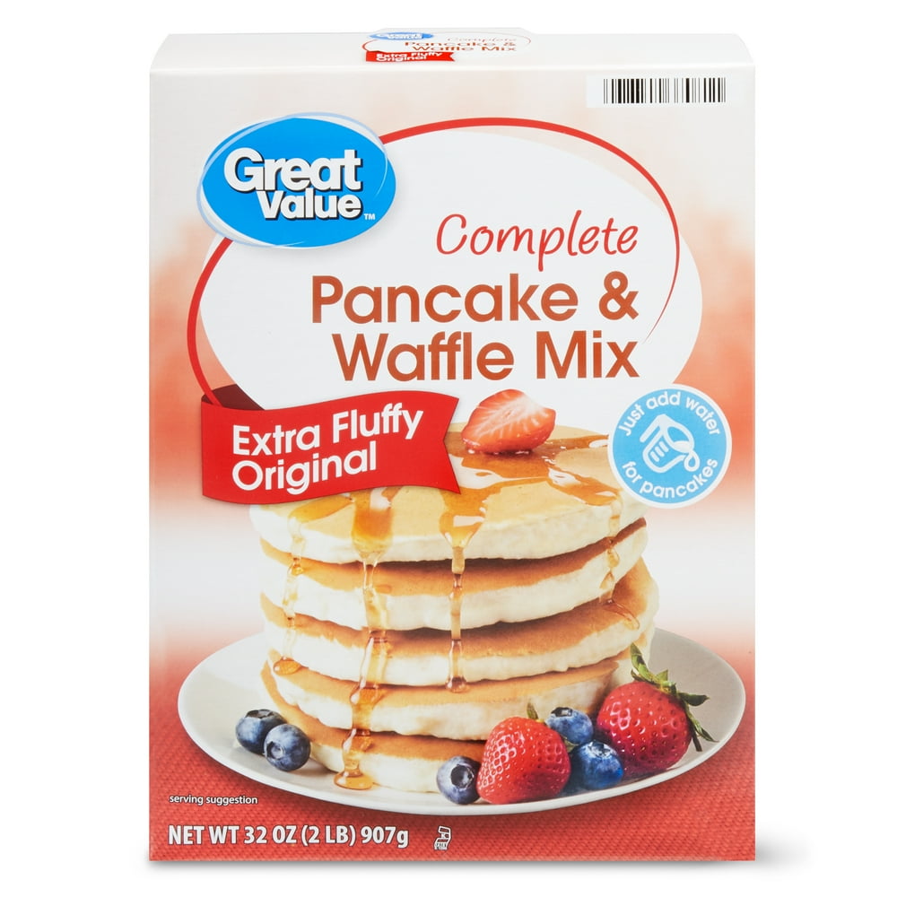 Great Value Complete Pancake & Waffle Mix, Extra Fluffy, Original, 32