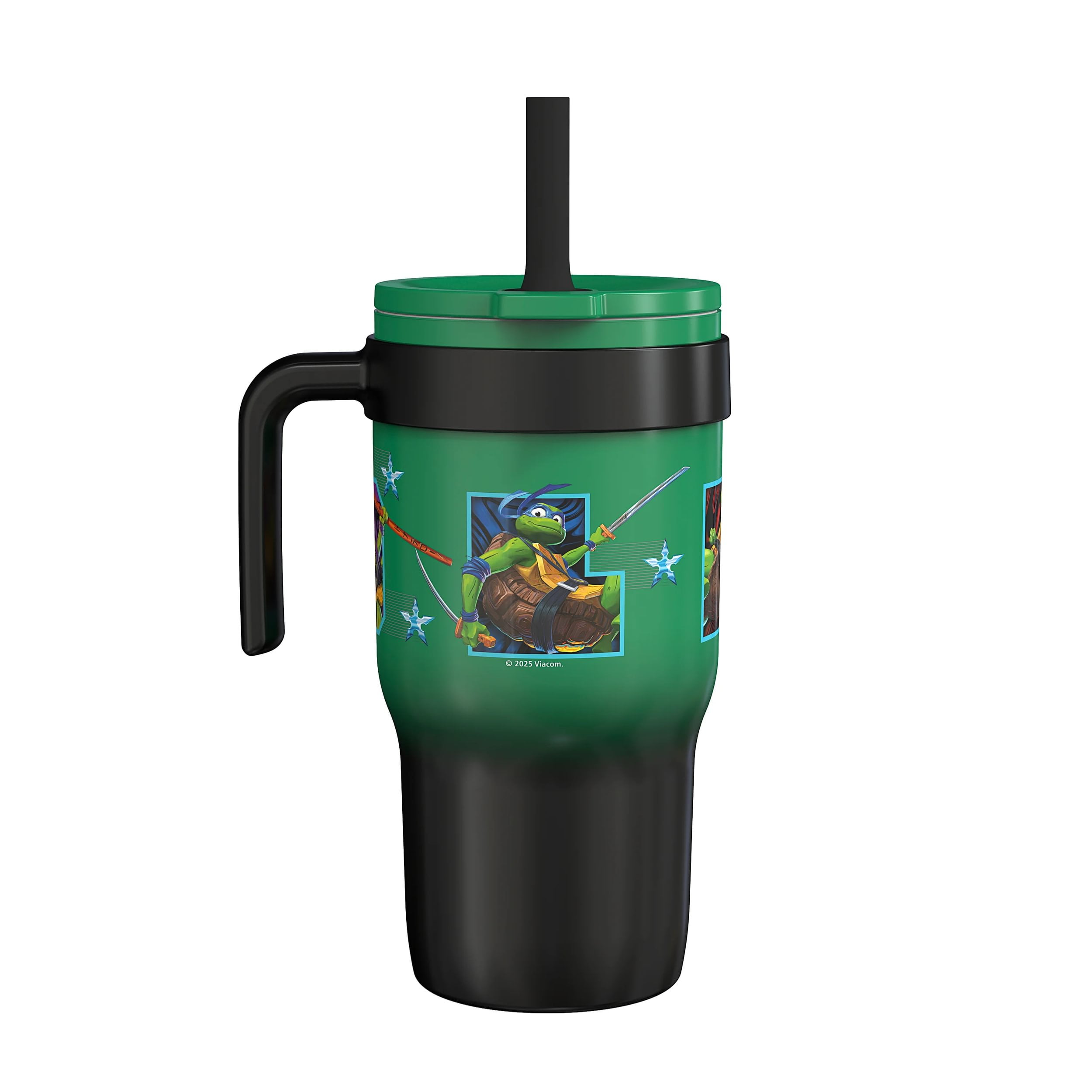 Zak Designs 18oz TMNT Kids Straw Handle Tumbler, Stainless Steel Vacuum Insulated Cruiser Tumbler with Silicone Straw Utilizing Leak-Proof Valve, Teenage Mutant Ninja Turtles