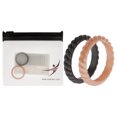 thumbnail image 1 of Juego de anillos trenzados apilables de boda de silicona - Rosa-Negro de ROQ para mujer - Anillo de 2 x 5 mm, 1 of 2