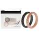 thumbnail image 1 of Juego de anillos trenzados apilables de boda de silicona - Rosa-Negro de ROQ para mujer - Anillo de 2 x 5 mm, 1 of 2