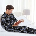thumbnail image 6 of Naloa Sunflowers Men’s Pajamas Set - Long Sleeve Button Down Sleep Shirt and Pajama Bottoms Sleepwear Set-XX-Large, 6 of 7