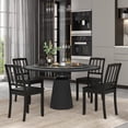thumbnail image 3 of Giantex Dining Chair Set of 2, Kitchen Side Chairs w/Slatted Backrest, Armless Dinette Chairs, Black, 3 of 9