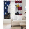 thumbnail image 2 of 4th of July Blackout Curtains, Light Blocking Print Window Curtains, Independence Day American Flag Eagle Blue Red Thermal Insulated Window Drapes for Living Room 2 Panels, 104"W x 90"L, 2 of 9