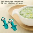 thumbnail image 2 of Baby Silicone Spoon and Fork Detachable Self Feeding Baby and Infant Utensils Spoon and Fork Food Supplement Training Utensil Set, 2 of 8
