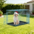 thumbnail image 4 of CL.HPAHKL Small Dog Crate, Folding Metal Dog Kennel Double Door Dog Cage with Plastic Tray, Puppy Crate for Small Dog Indoor Outdoor Travel (Blue, 24 inch), 4 of 7