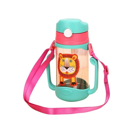 400ml Baby's Learning Drinking Water Bottles Feeding Sippy Cups With Handles and Strap,Leakproof