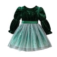 thumbnail image 4 of LNMQLPDBS Tulle Gown Girls Dresses Size 10-12 Red Dress for Girls Baby Christmas Clothes 4t Winter Clothes Girl Kids Christmas Size 6 Girls Clothes, Green 7-8 Years, 4 of 5