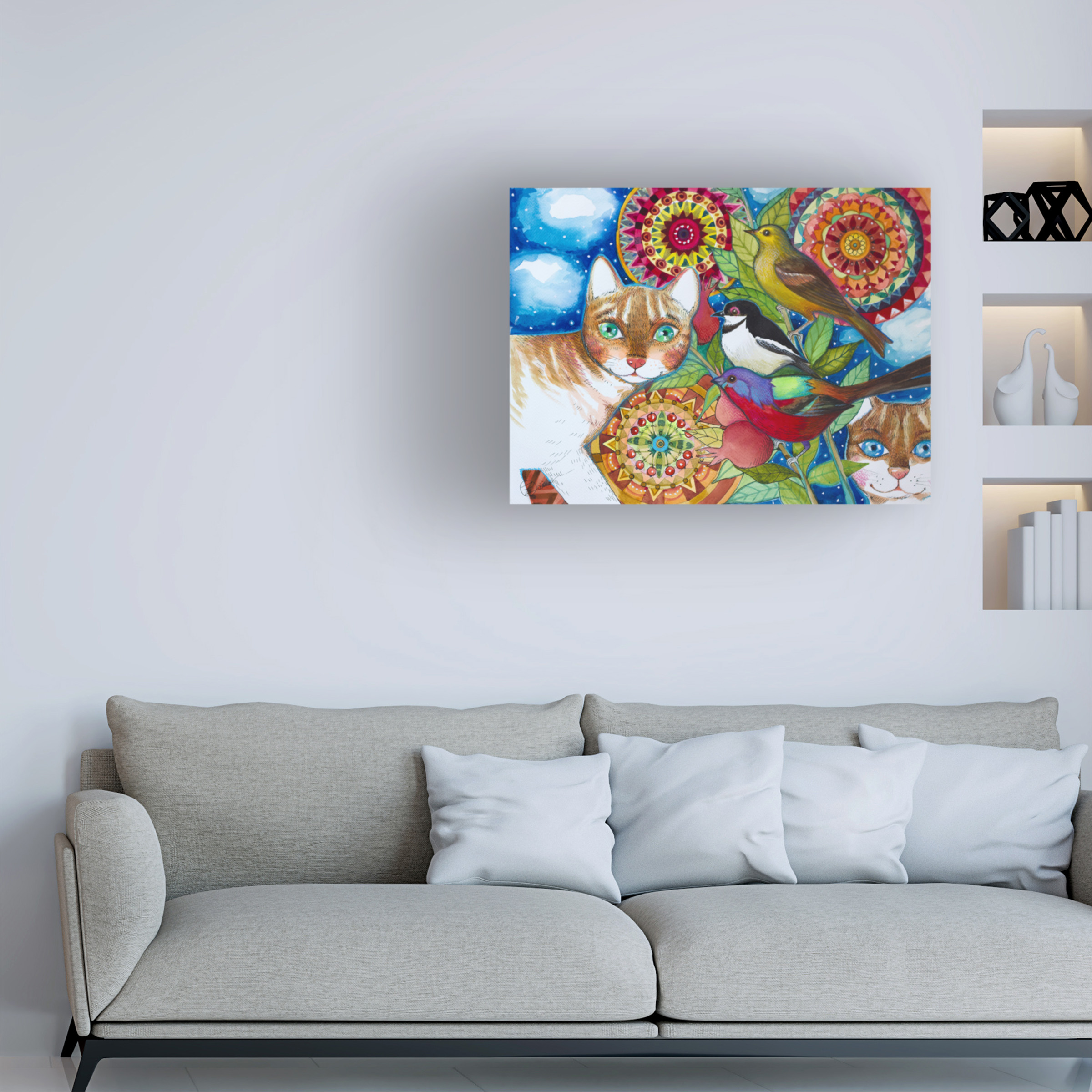 Trademark Fine Art 'Mandala Cats' Canvas Art by Oxana Ziaka
