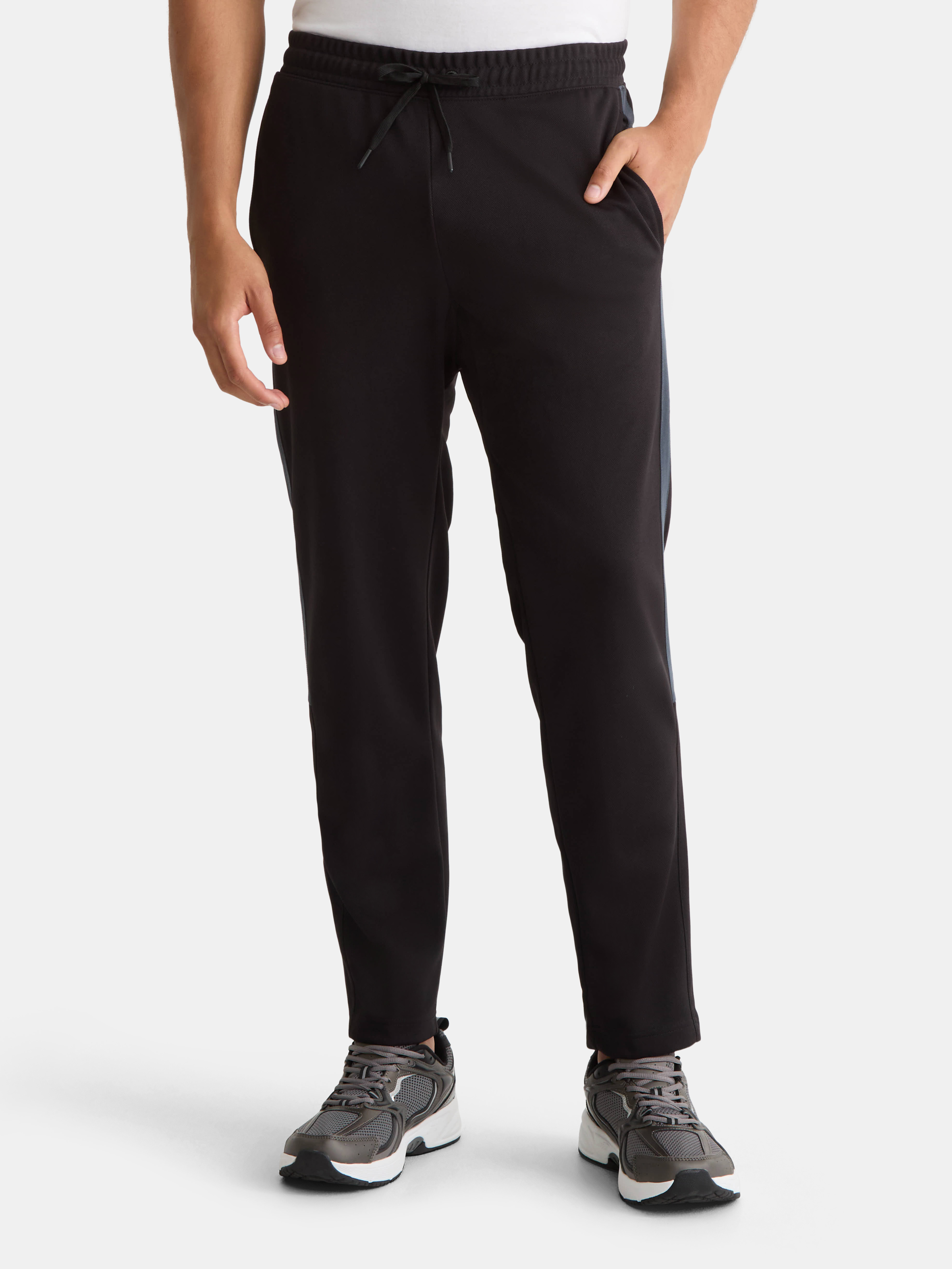 Athletic Works Men's and Big Men's Tricot Track Pants with Side Stripes, Sizes S-3XLT