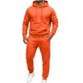 thumbnail image 3 of Trgacdwlo Men's Sweatsuits 2 Piece Set Tracksuit Hoodie Baggy Jogger Sweatpants Set Fall Winter Outfits Jogging Suit Hooded Set Orange L, 3 of 9