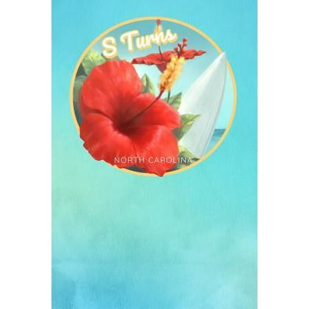 S Turns North Carolina: Cute Red Hibiscus Surfing Beach and Surfboard Dotted Grid Bullet Journal Notebook - 100 Pages 6 X 9 Inches Log Book (Best Surf And Turf Chicago)