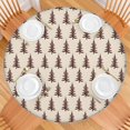 thumbnail image 2 of Brown Christmas Tree Pattern Round Fitted Tablecloth with Elastic Edge,Dining Table Cover Waterproof,Outdoor Round Tablecloth for Camping,Dining,Indoor and Outdoor, 2 of 7