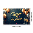 thumbnail image 3 of LUUFILx Cheers to 90 Years Backdrop Banner Birthday Party Decoration Background Photography Props Celebration Decors Anniversary Supplies, 3 of 8
