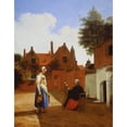 thumbnail image 2 of Pieter De Hooch 12x14 Black Ornate Wood Framed Double Matted Museum Art Print Titled: Courtyard in Delft at Evening- a Woman Spinning, 2 of 5