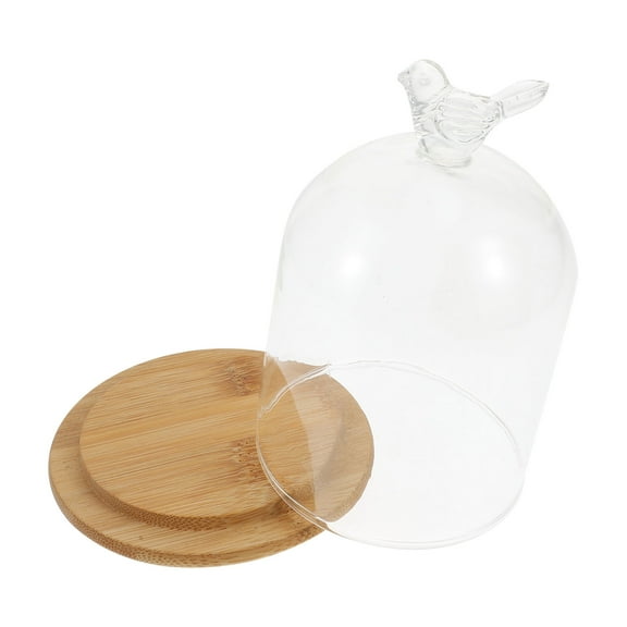 PBPBOX Clear Glass Cloche Display Dome with Cork Base for Figurines Keepsakes and Silk Flowers