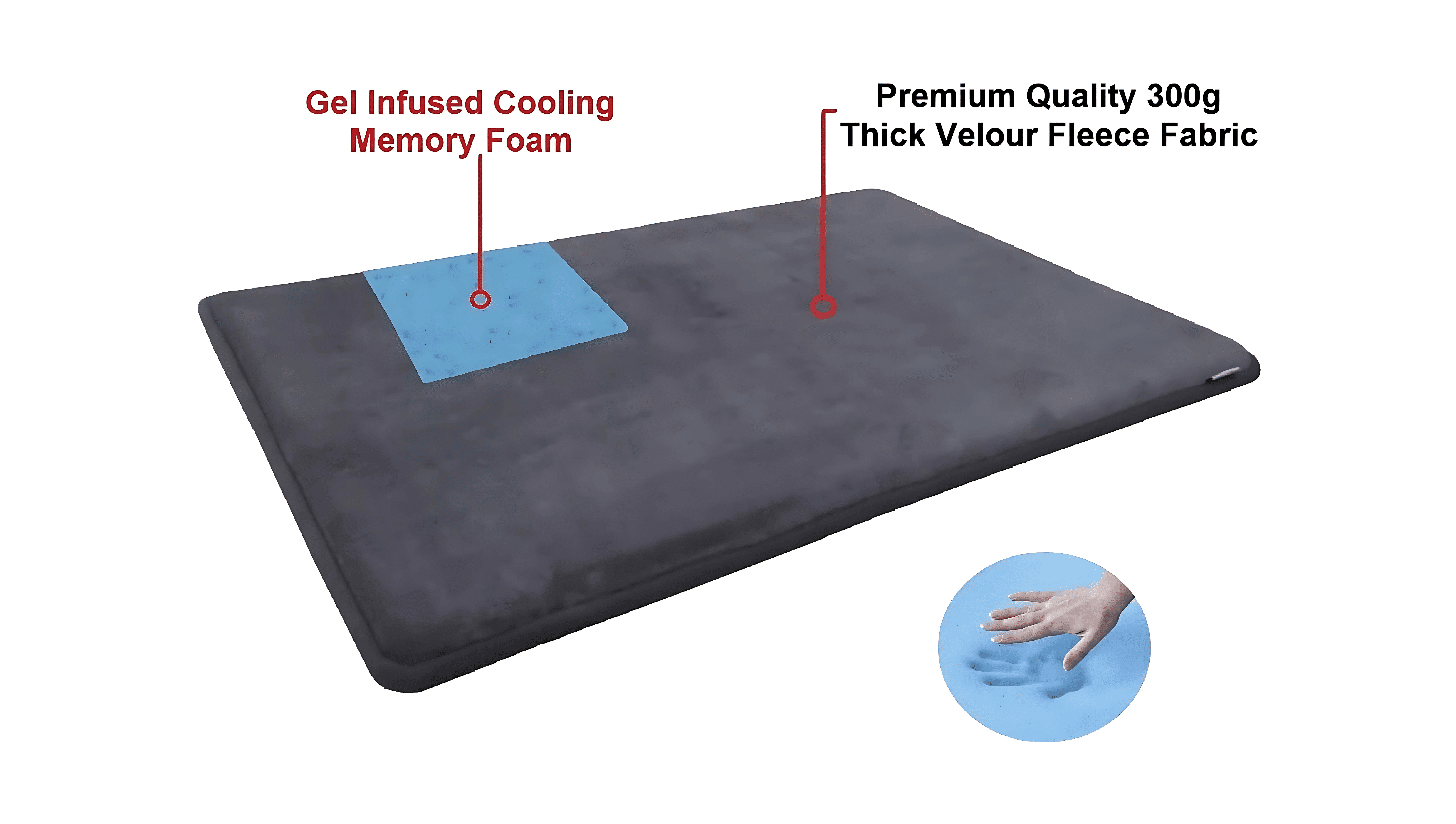 QQbed XL Cooling Memory Foam Pet Bed Mat, Waterproof,  Dogs, Pets