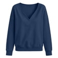 thumbnail image 4 of Drses Women V Neck Oversized Drop Shoulder Long Sleeve Sweatshirt, Soft Loose Basic Sweater Casual Business Work Spring Fall Layering Top, 4 of 4