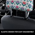 thumbnail image 4 of Kdxio Tulips Flowers Pattern Print 2 Piece Car Head Rest Covers Set Auto Front/Rear Seats Headrest Cover Universal Fit Most Cars,Sedan, SUV, 4 of 9