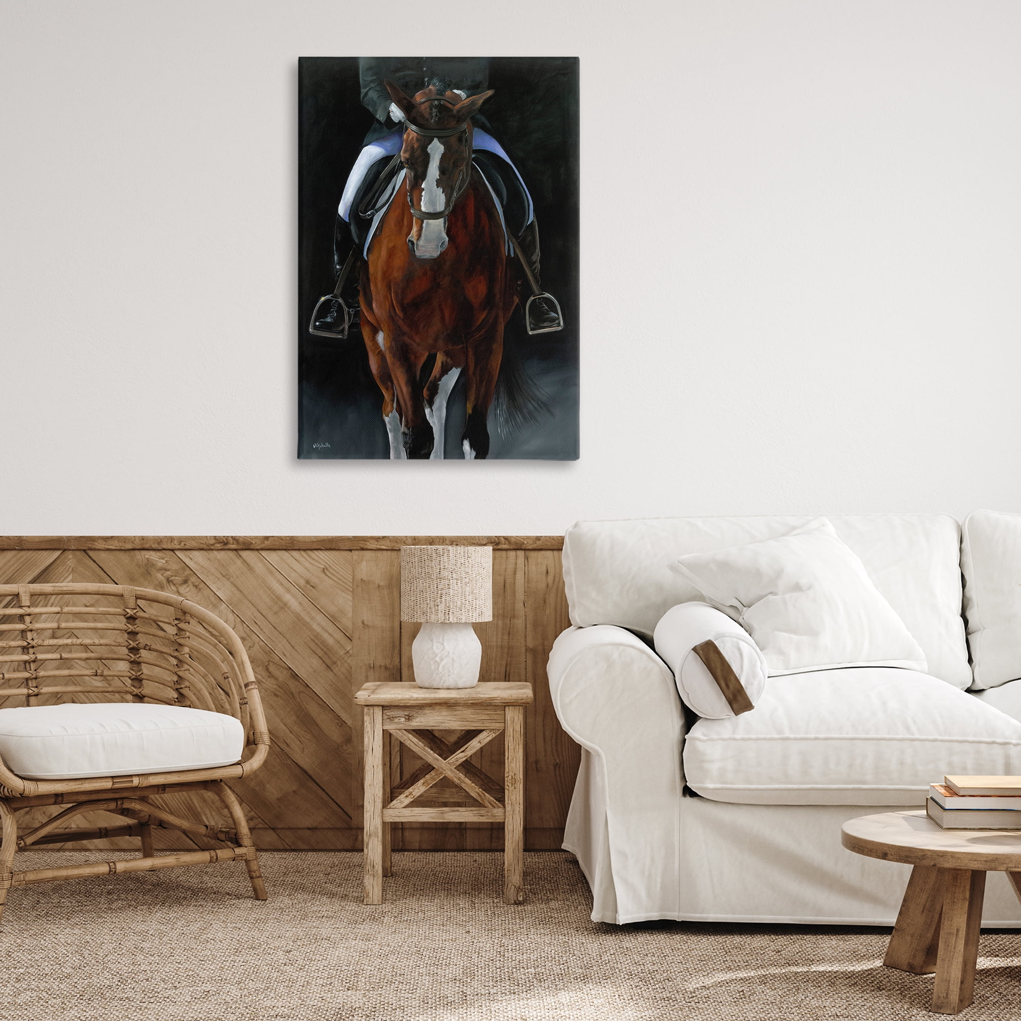 Stupell Industries Balance Trotting Horse Animals & Insects Painting Gallery Wrapped Canvas Art Print Wall Art, 24 x 36