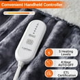 thumbnail image 3 of KATIDAP Heated Blanket with Dual Control, with 5 Heat Levels & 10 Hours Auto Off, ETL Certified Soft Thicken PV Plush Electric Throw Blanket, Gray Tie-Dye, 90" x 100", 3 of 7