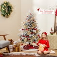 thumbnail image 2 of Gymax 4.5 FT Pre-Lit Artificial Christmas Tree Snow Flocked Full Tree w/ 436 Lush Branch Tips, 2 of 10