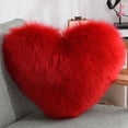 thumbnail image 6 of 1Pc 15.7"×19.7" Valentine's Day Heart Throw Pillow, Faux Fur Colorful Throw Pillows, Heart Shaped Pillows for Living Room Bed Sofa Red (Pillowcase with Pillow Core), 6 of 7