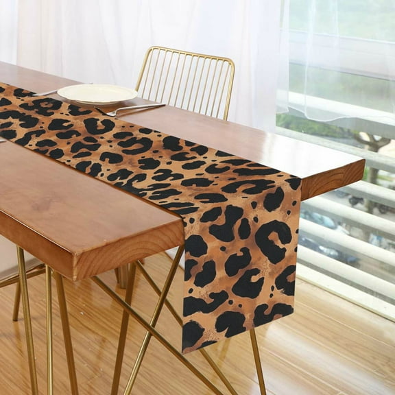 Yayeee Table Runner 70 inches Long Home Kitchen Dinning Party Decoration, Leopard Pattern