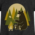 thumbnail image 3 of Instant Message - Bear Roasting Marshmallows - Toddler & Youth Girls Short Sleeve Graphic T-Shirt, 3 of 6