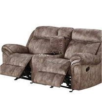 JERFIT Modern Velvet Recliner Loveseat with Glider Motion, USB Charging Port and Storage Console for Living Room
