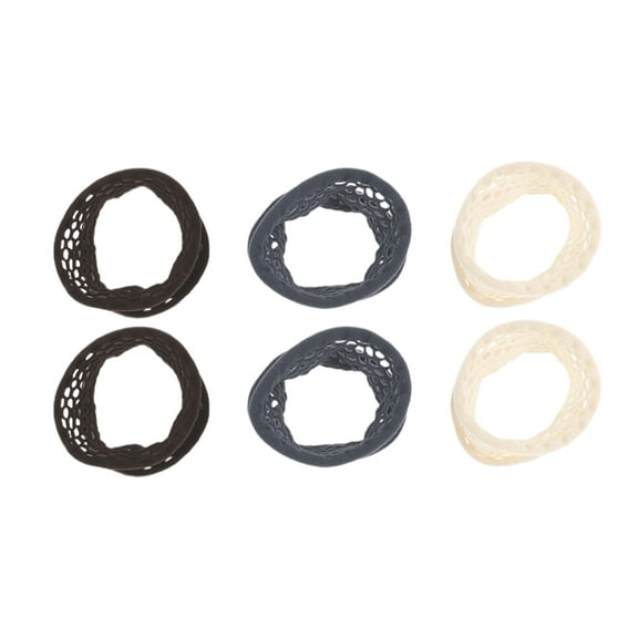 Unique Bargains 6pcs Mesh Style Hair Rope Hair Scrunchies for Women for Girls Brown Beige Blue