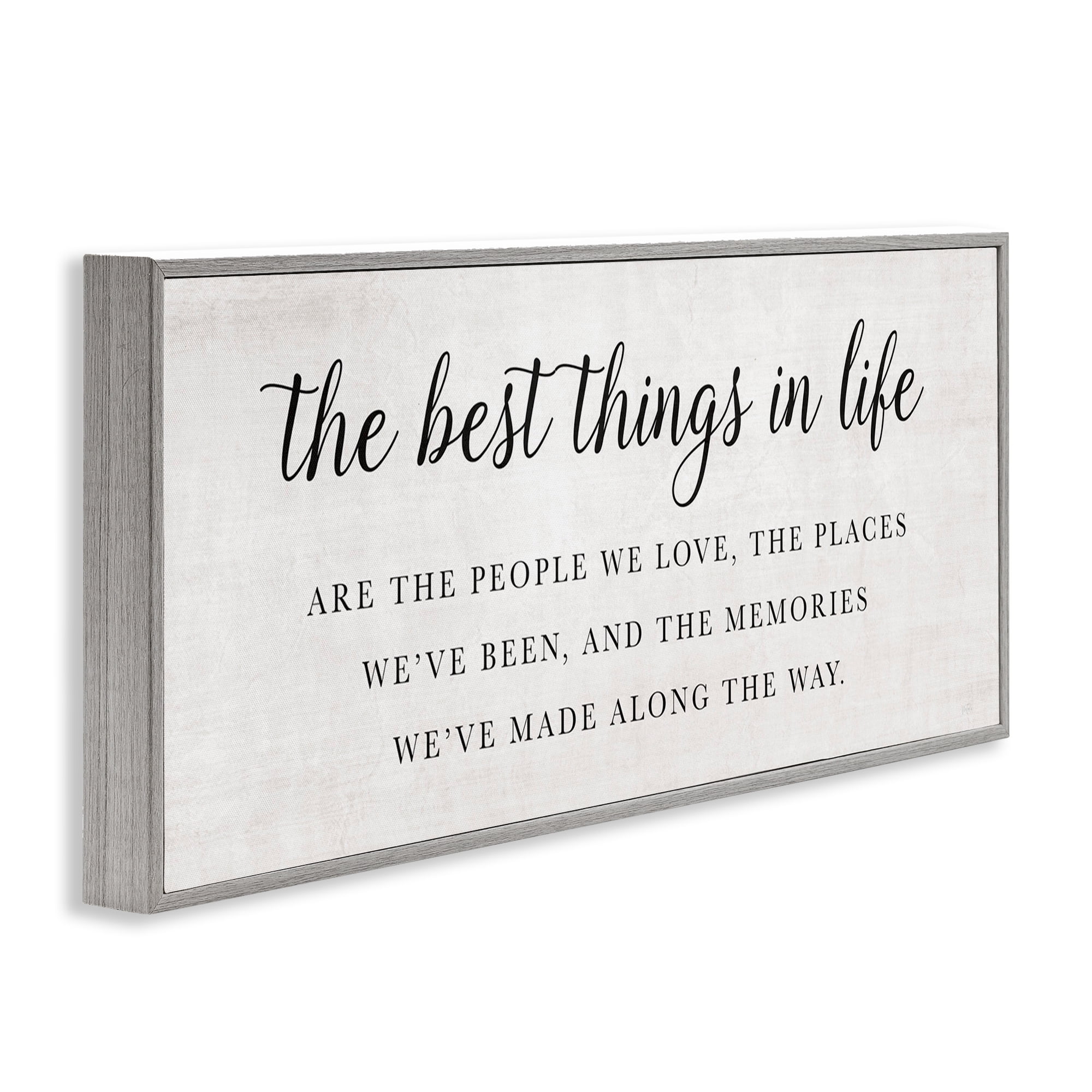 Stupell Industries Best Things In Life Uplifting Gray Framed Giclee Art, design by Natalie Carpentieri
