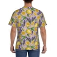 thumbnail image 3 of Bixox Men's Lavender Flowers Printed Short Sleeve Skinny Athletic T-Shirt, 3 of 6