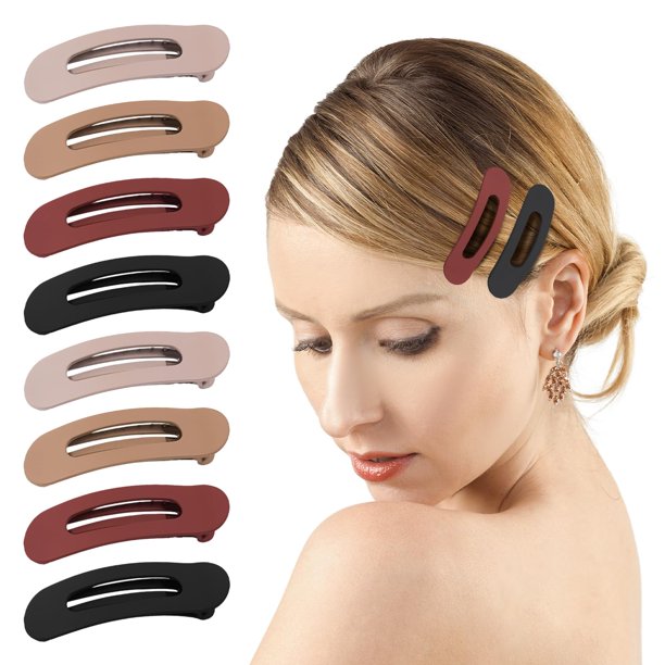 Pinzas para el cabello pequeñas y planas para mujer, pinzas para accesorios para el cabello fino, paquete de 8