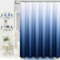 thumbnail image 5 of Navy Blue Shower Curtain, Ombre Linen Textured Fabric Shower Curtain Set with Plastic Hooks, Modern Decorative Weighted Thick Cloth Shower Curtains for Bathroom Decor, Water Repellent, 72‘‘ x 72\u201c, 5 of 6
