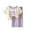 Purple, variant on Uaswgudfs Toddler Little Girls Back to School Outfit Letter Print Tee Tops Solid Elastic Wide Leg Pants 2 Pice Set 1-8T