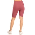 thumbnail image 3 of Women's Solid Printed High-Waist Biker Shorts - Stretchy, Comfortable Activewear, 3 of 5