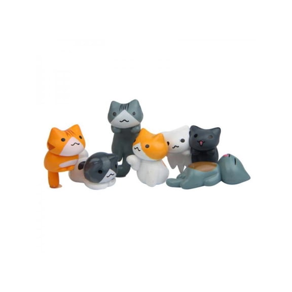 Dragonus 6pcs/set Miniature Lovely Cats Bonsai Figurine Terrarium Garden Ornament